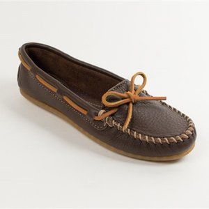 Minnetonka Brown Leather Moccasins Slip-On Shoe